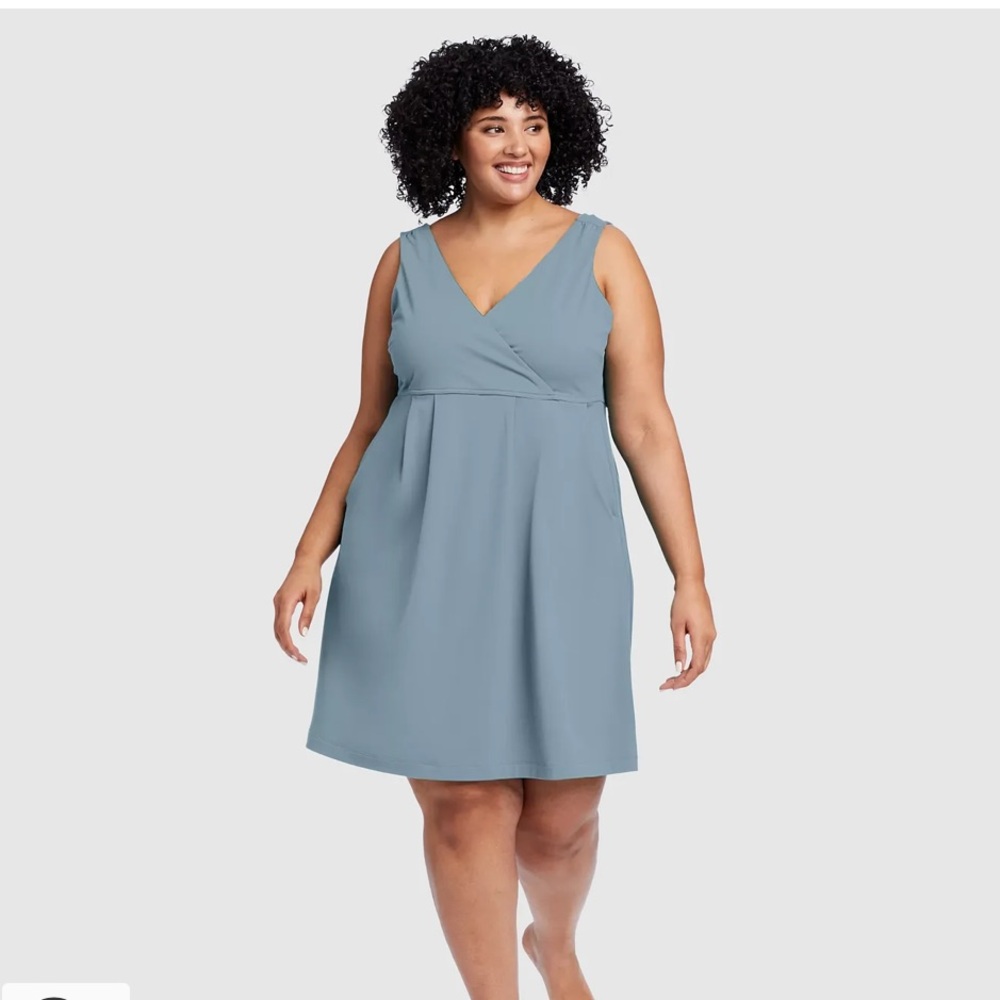 Women's Aster Crossover Dress in Bluebird - Picture 2 of 6